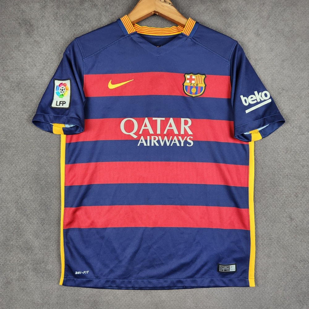 Nike FC Barcelona 2015 Home Messi 10 Jersey Kids XL Blue Red Stripe 659032-422